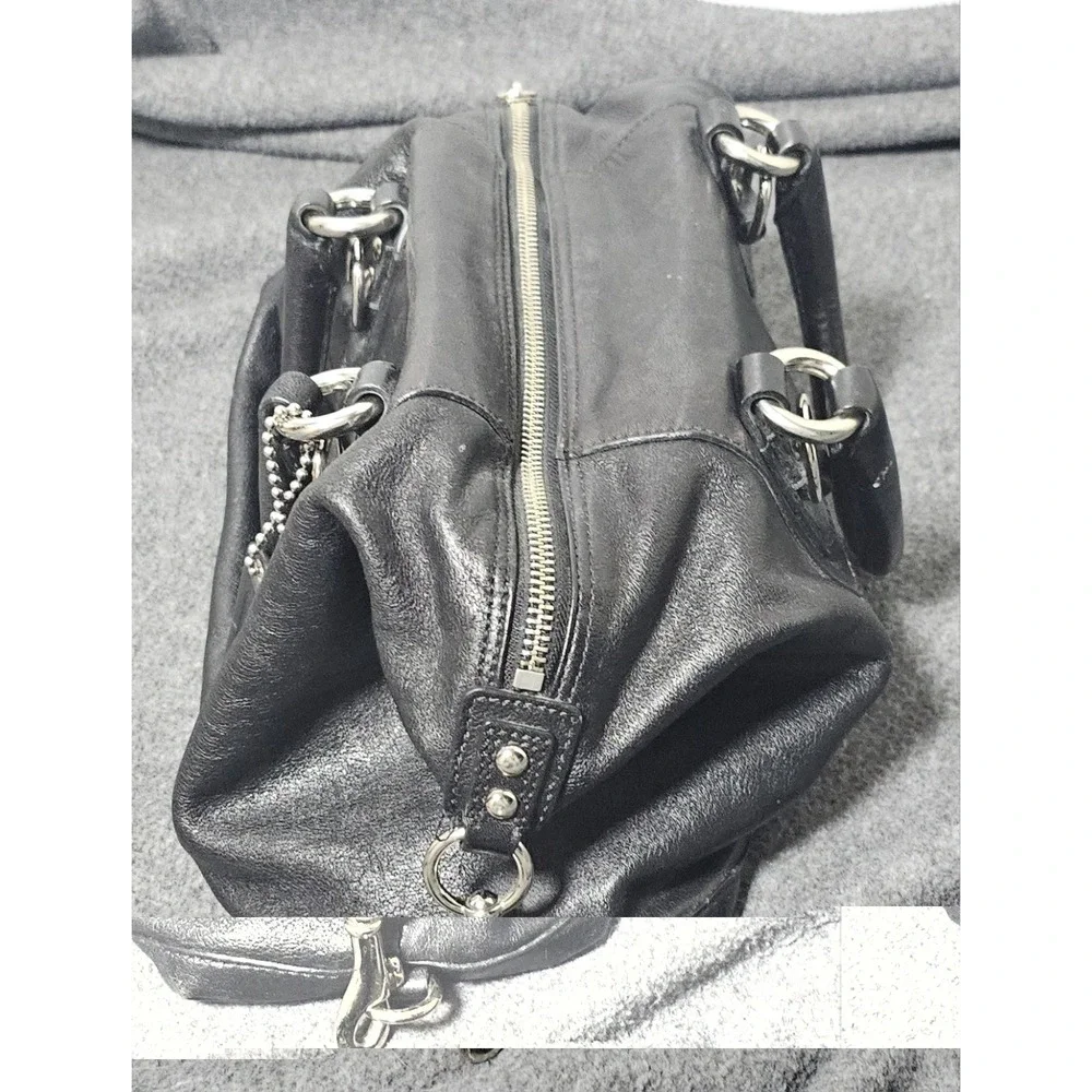 Coach Black Leather Ashley Satchel Purse